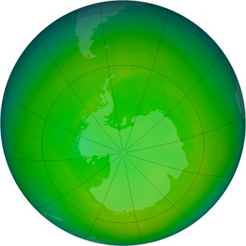 Antarctic ozone map for 1988-12